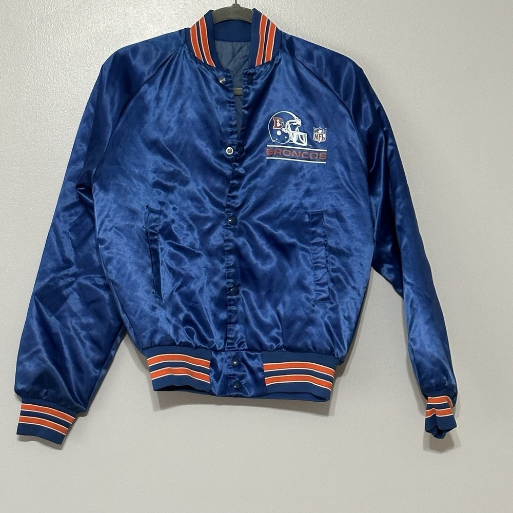 Vintage Satin Chalkline Starter Throwback Denver Broncos Jacket Sz M 80's Rare